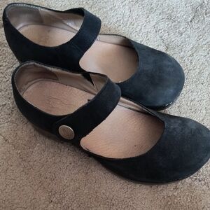 Dansko Black Wedge Mary Jane Shoes
